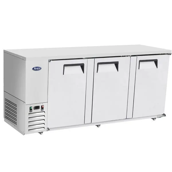 Atosa USA MBB90GR 89" Three Section Back Bar Cooler with Solid Door, 30.1 cu. ft.