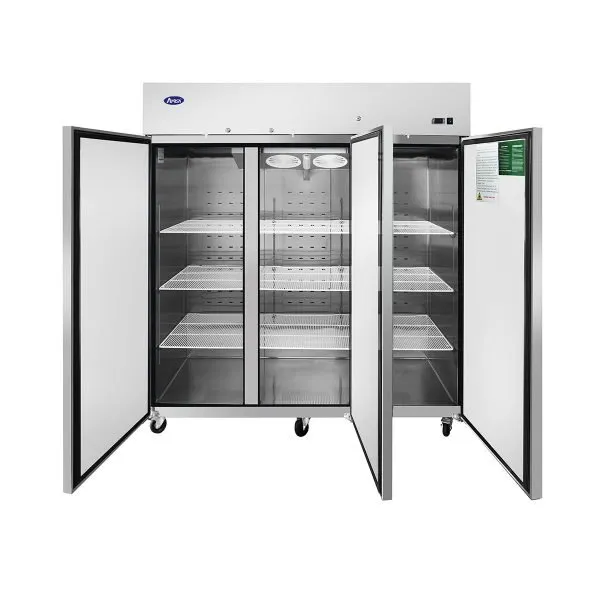 Atosa USA MBF8006GR 77" 3-Section Reach-In Refrigerator w/ 3 Solid Door, Top Mount, Stainless Steel, 65 cu. ft.