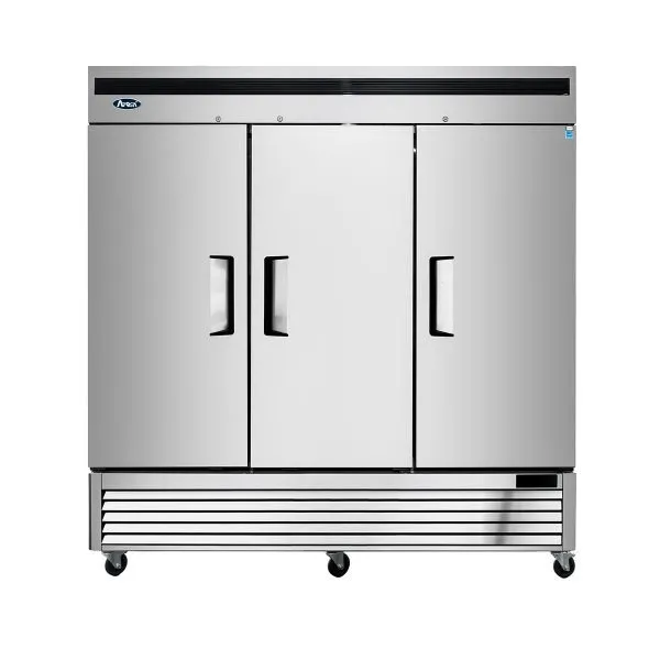 Atosa USA MBF8508GR 81" 3-Section Reach-In Refrigerator w/ 3 Solid Door, Bottom Mount, 68 cu. ft.