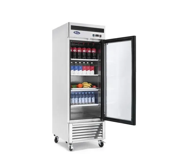 Atosa USA MCF8701GR 27" 1 Section Glass Door Freezer Merchandiser, Stainless Steel, 19.1 cu. ft.