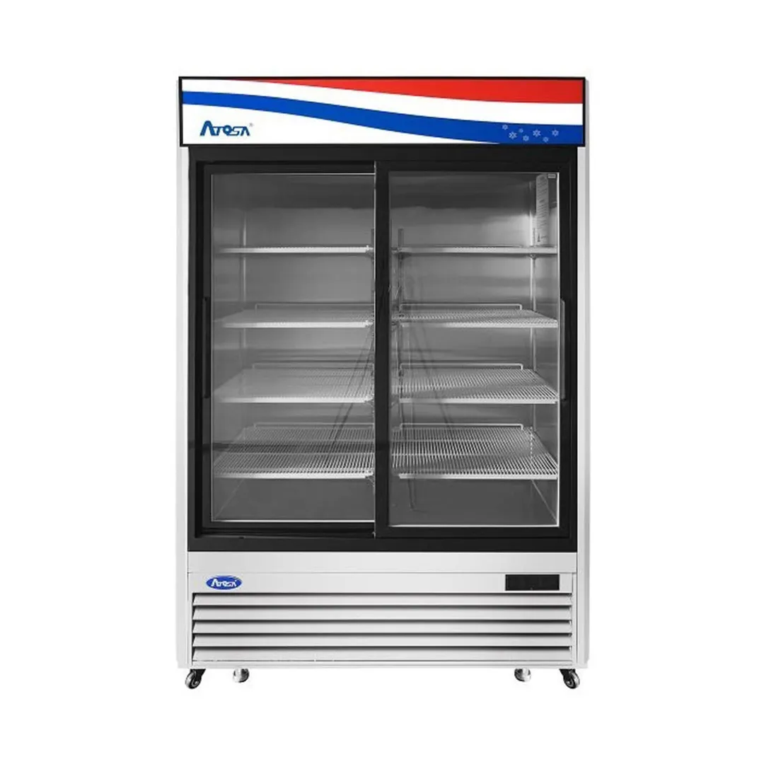 Atosa USA MCF8709GR 54" 2-Section Merchandiser Refrigerator w/ 2 Sliding Glass Door, 44.9 cu. ft.