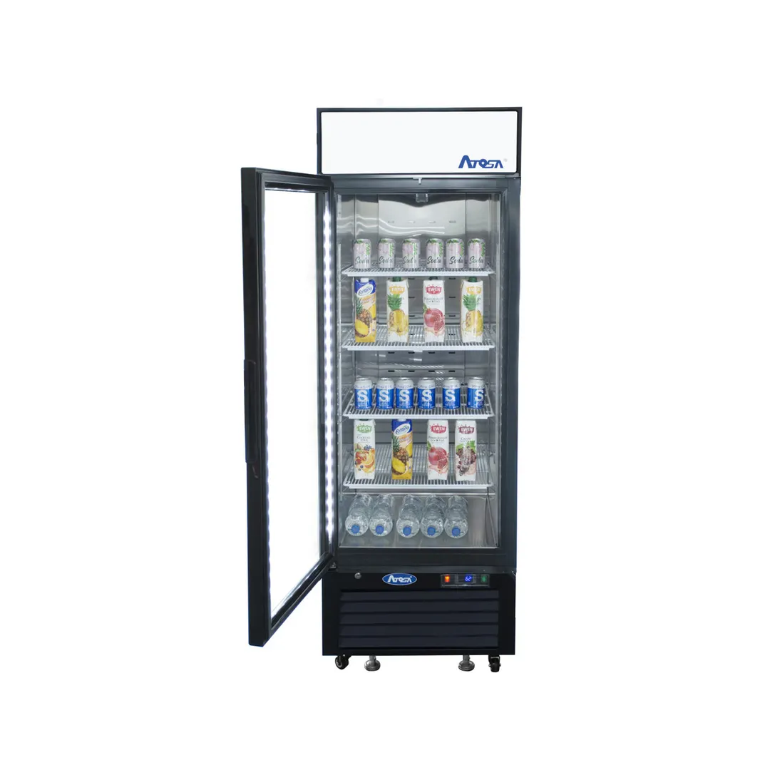 Atosa USA MCF8722GRL - 27" Glass Door Refrigerator, 19.4 cu ft, Black Steel Exterior, ENERGY STAR®