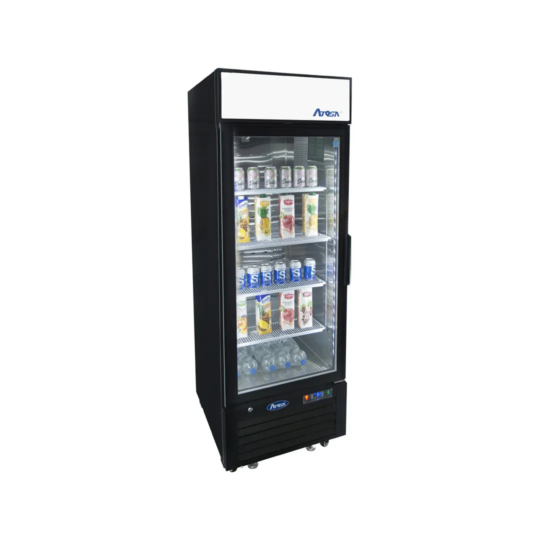 Atosa USA MCF8722GRL - 27" Glass Door Refrigerator, 19.4 cu ft, Black Steel Exterior, ENERGY STAR®