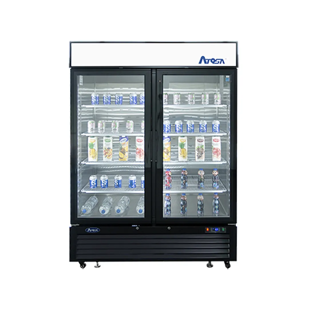 Atosa USA MCF8723GR 54" 2-Section Merchandiser Refrigerator w/ 2 Swing Glass Door, 43.8 cu. ft.