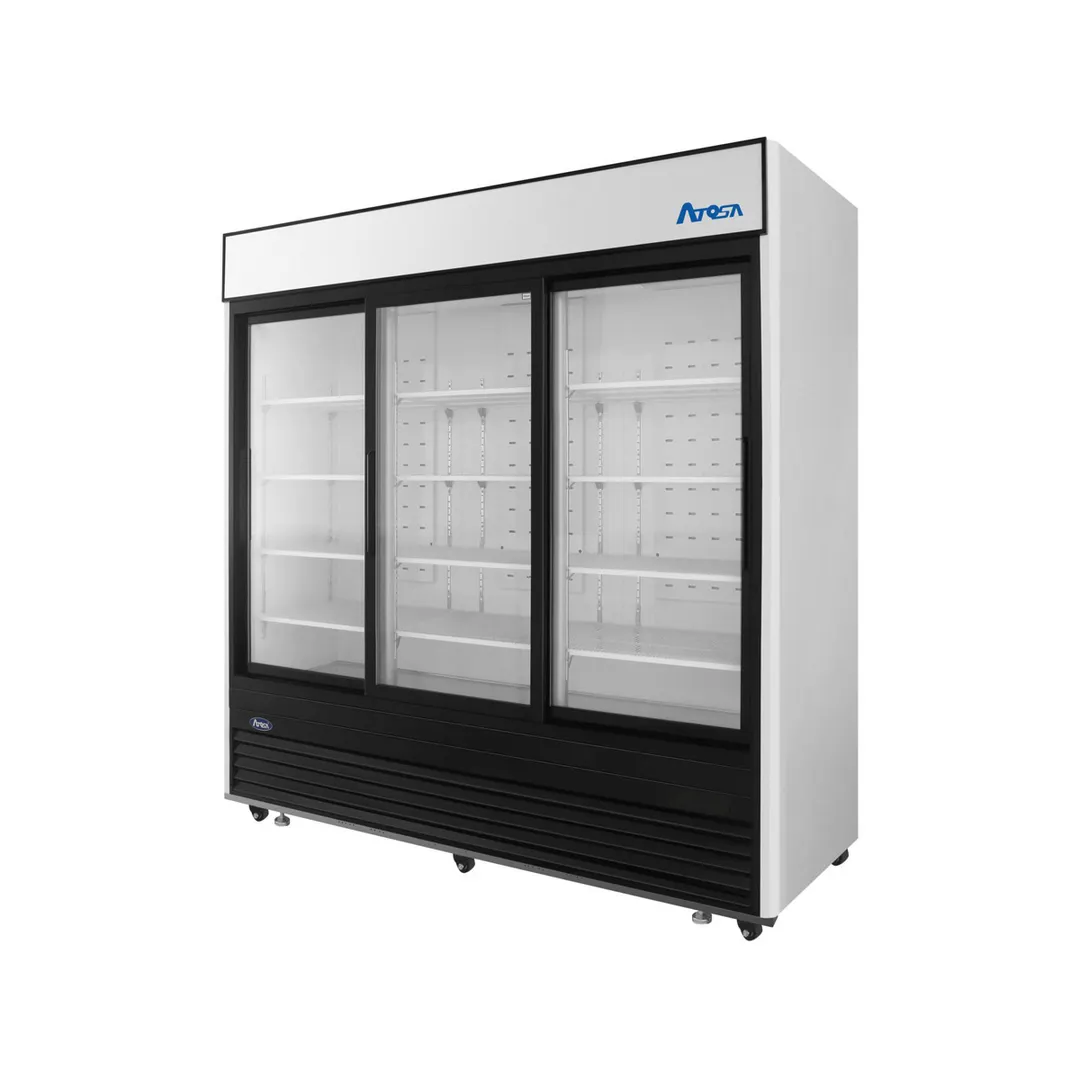 Atosa USA MCF8729GR 81" 3-Section Merchandiser Refrigerator with Glass Door, 68 cu. ft.