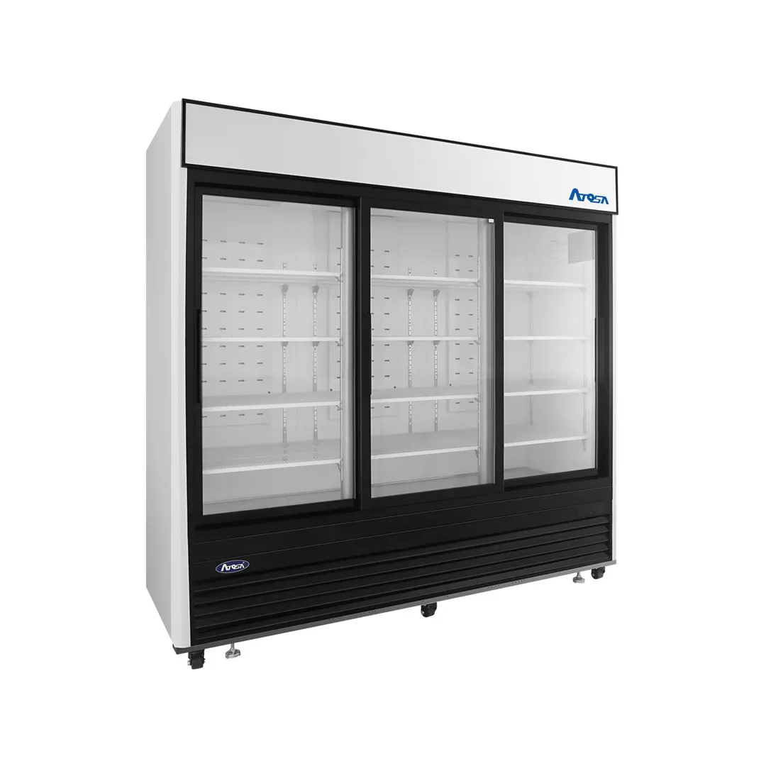 Atosa USA MCF8729GR 81" 3-Section Merchandiser Refrigerator with Glass Door, 68 cu. ft.