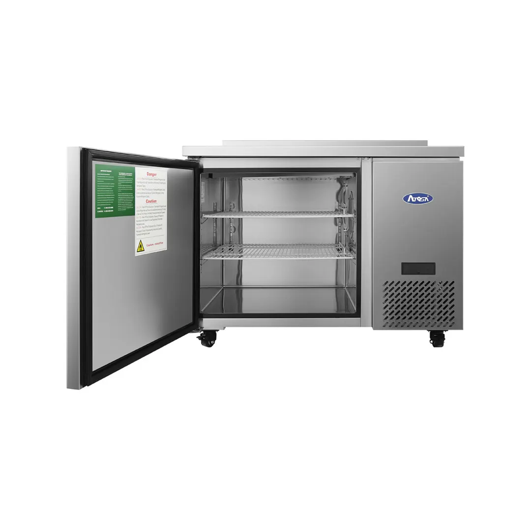 Atosa USA MGF44GR 44" 1-Section Worktop Refrigerator with Backsplash, Door, 9.7 cu. ft.