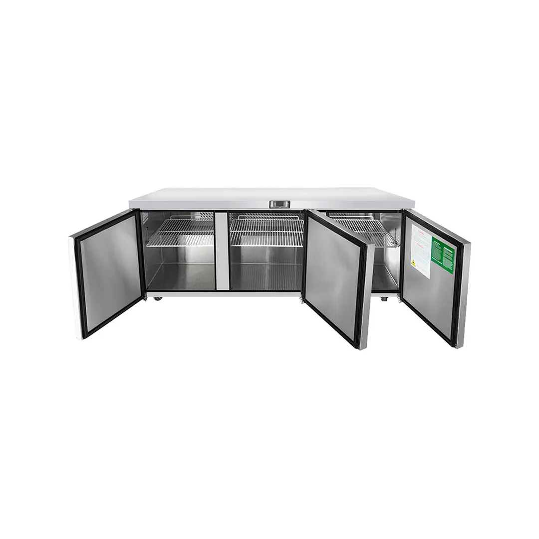 Atosa USA MGF8404GR 72" Three Section Undercounter Refrigerator w/ 3 Doors, 21 cu. ft.