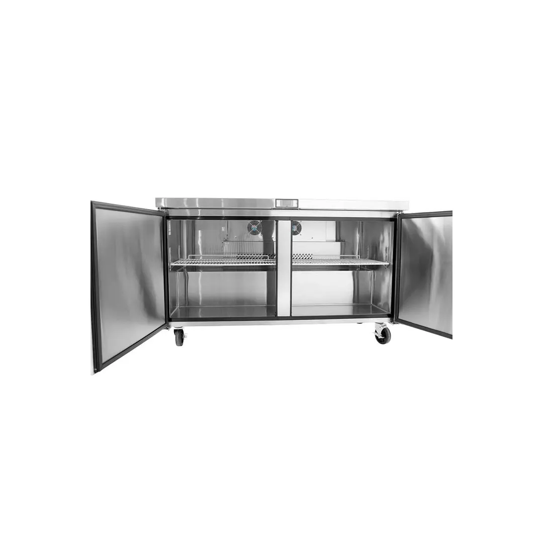 Atosa USA MGF8407GR 60" 2-Section Undercounter Freezer w/ 2 Doors, 17.2 cu. ft.