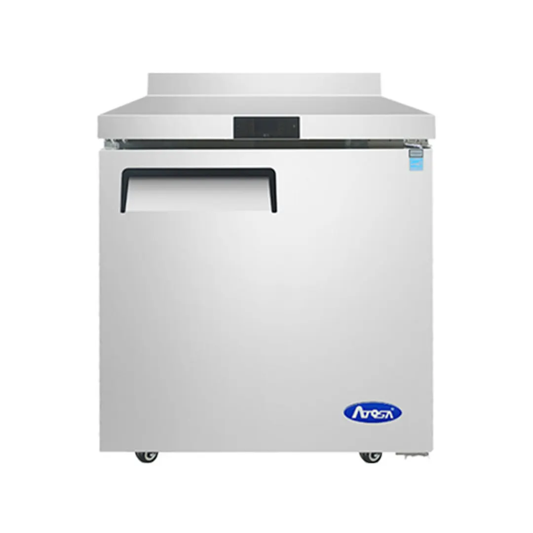 Atosa USA MGF8408GR 27" 1-Section Worktop Refrigerator, with Backsplash, 1 Door, 7.2 cu. ft.