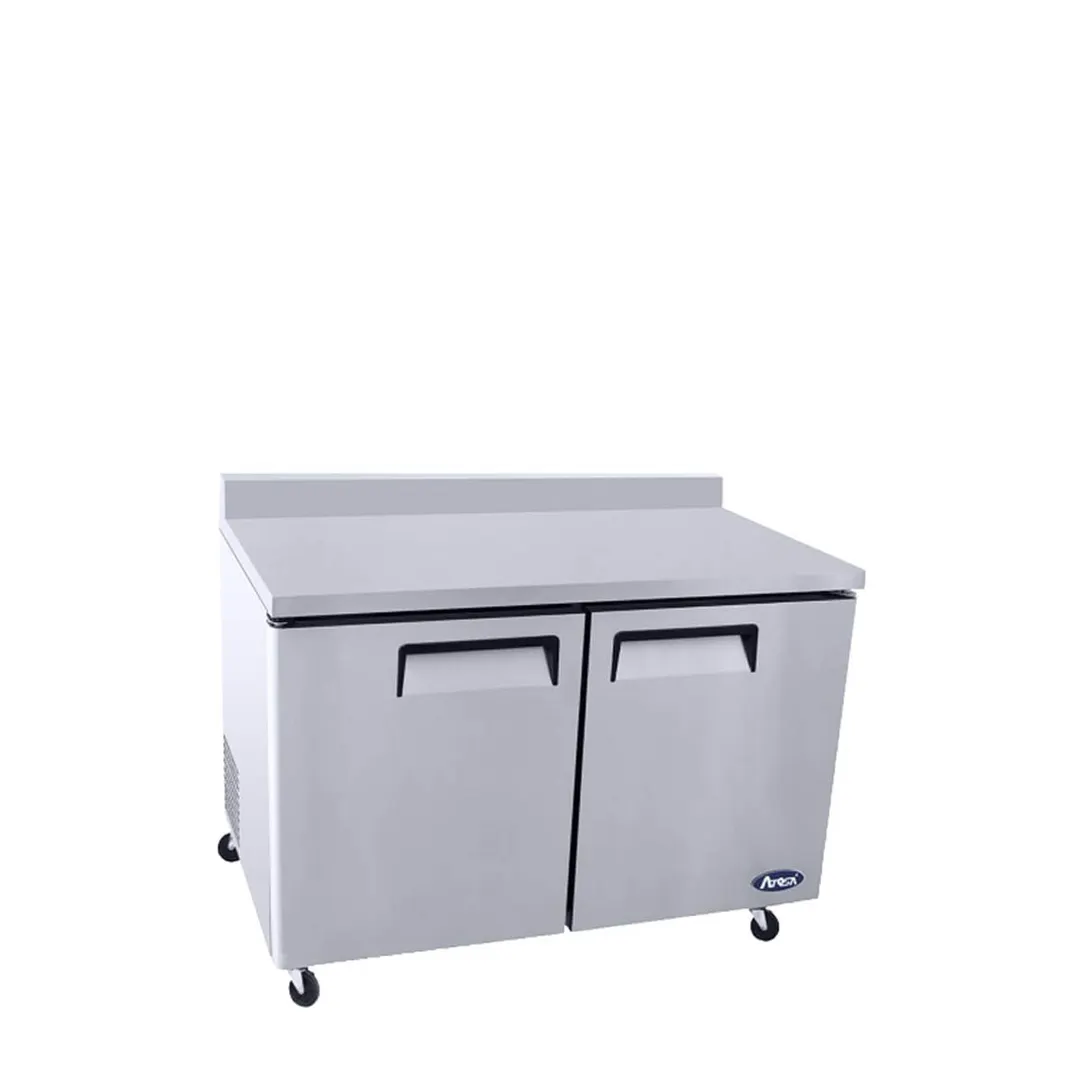 Atosa USA MGF8409GR 48" 2-Section Worktop Refrigerator with Backsplash, 2 Doors, 13.4 cu. ft.