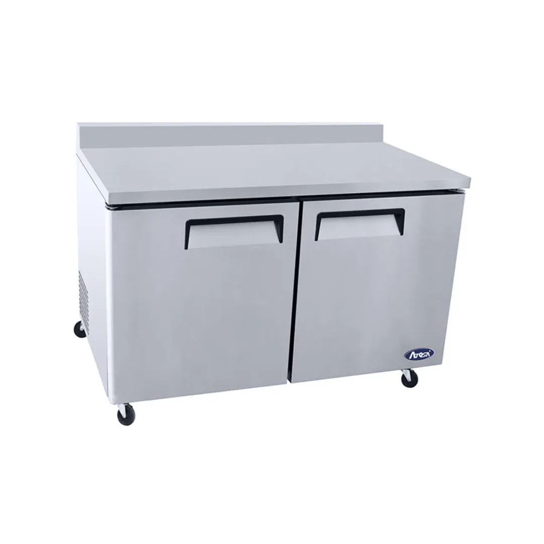 Atosa USA MGF8410GR 60" 2-Section Worktop Refrigerator, with Backsplash, 2 Doors, 17.2 cu. ft.