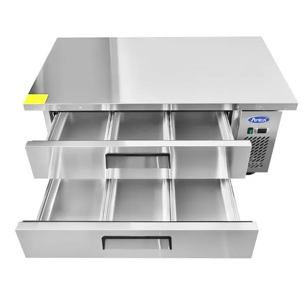 Atosa USA MGF8451GR 52" 2 Drawers Refrigerated Chef Base, Includes (6) 12 x 20 pans, 8.4 cu. ft.