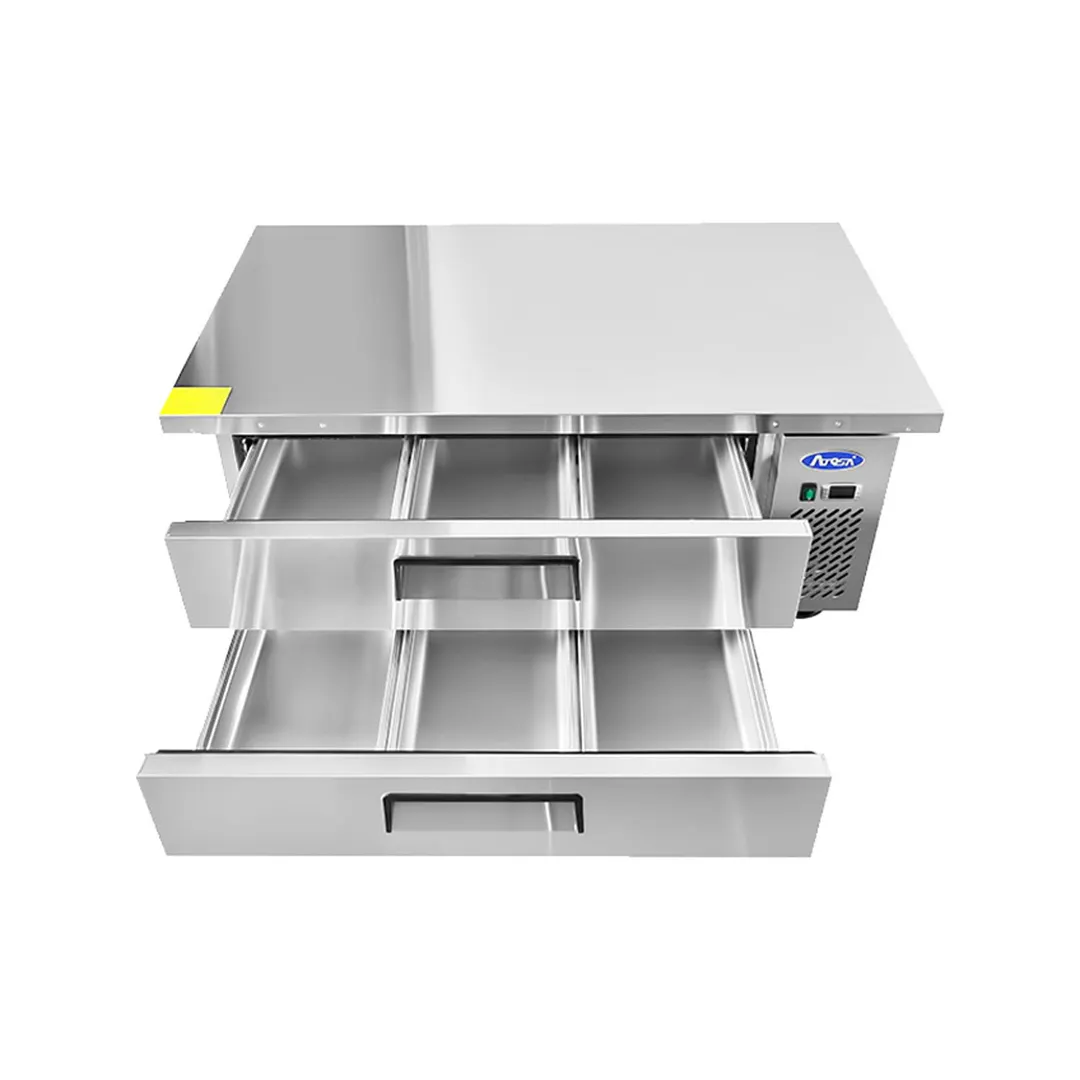 Atosa USA MGF8452GR 60" 2 Drawers Refrigerated Chef Base, Includes (6) 12 x 20 pans, 8.4 cu. ft.