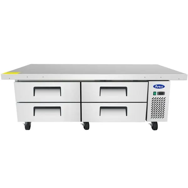 Atosa USA MGF8454GR 76" 4 Drawers Refrigerated Chef Base, Includes (8) 12 x 20 pans, 12 cu. ft.