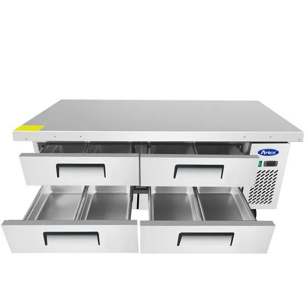 Atosa USA MGF8454GR 76" 4 Drawers Refrigerated Chef Base, Includes (8) 12 x 20 pans, 12 cu. ft.