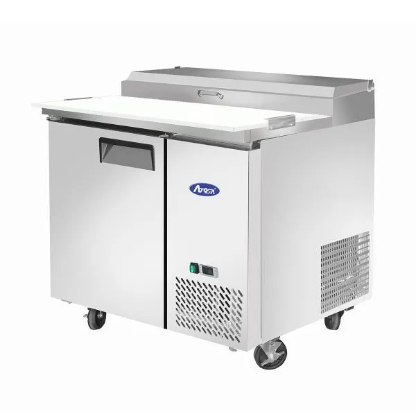Atosa USA MPF8201GR 44" 1-Section Refrigerated Pizza Prep Table w/ 1 Door, 9 (1/3 size) Pan, 9.7 cu. ft.