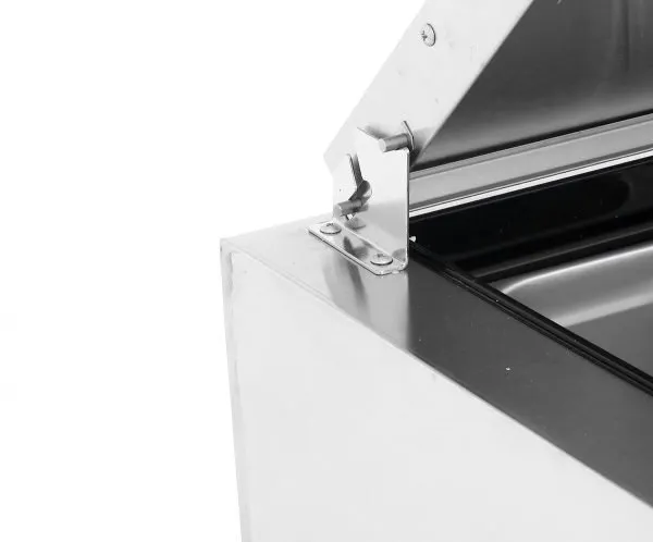 Atosa USA MPF8201GR 44" 1-Section Refrigerated Pizza Prep Table w/ 1 Door, 9 (1/3 size) Pan, 9.7 cu. ft.