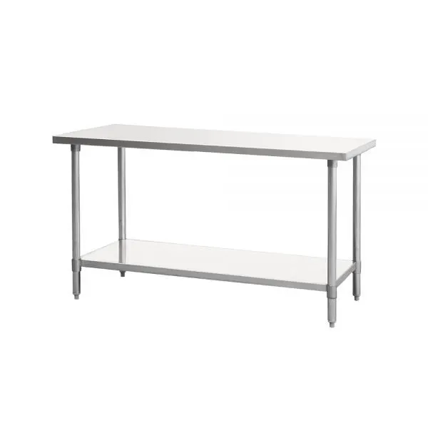 Atosa USA SSTW-2430 30" Open Base Work Table with Undershelf, Without Backsplash / 18 Gauge Top