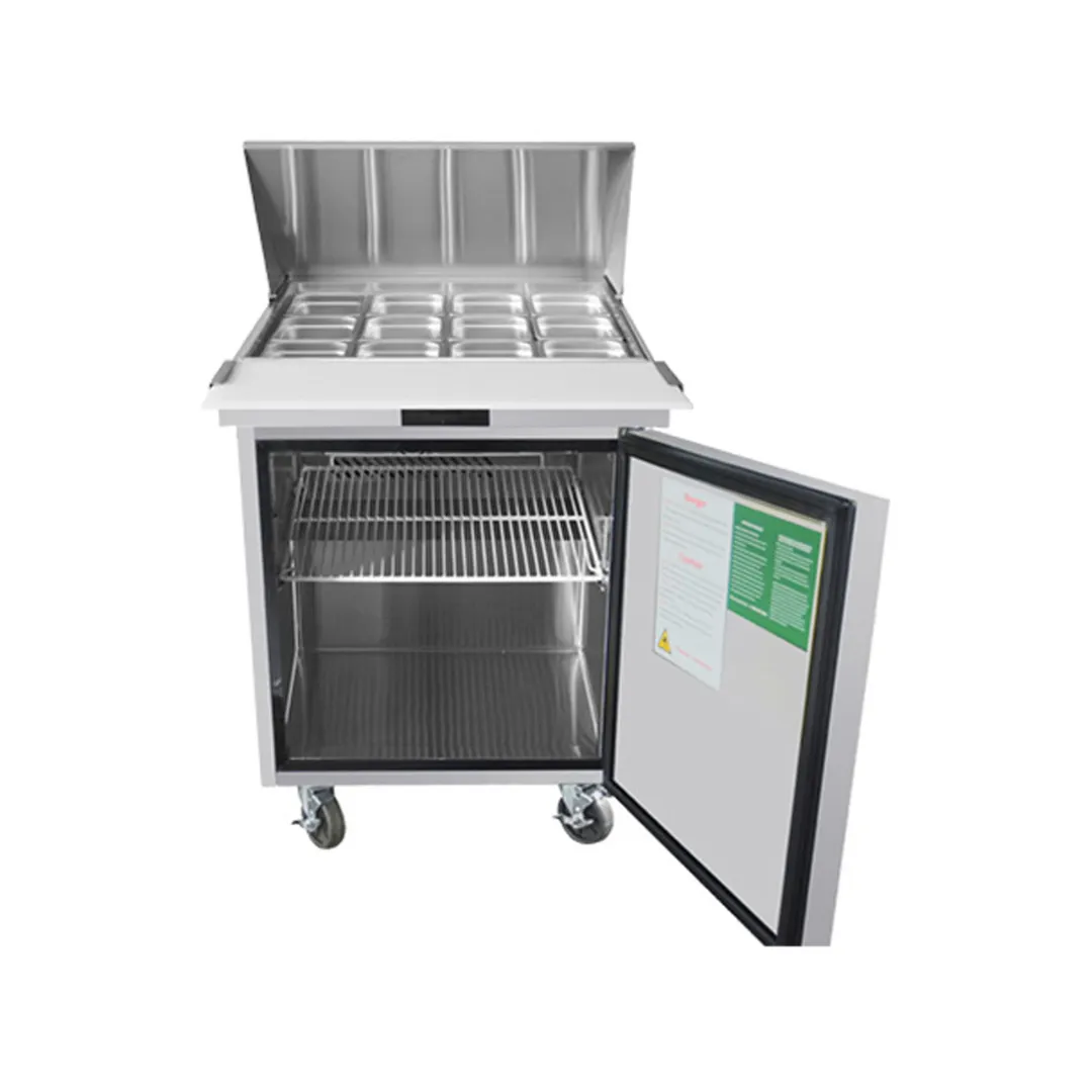 Atosa USA MSF8305GR 27" One Section Mega Top Sandwich/Salad Prep Table w/ 1 Door, 12 Pans