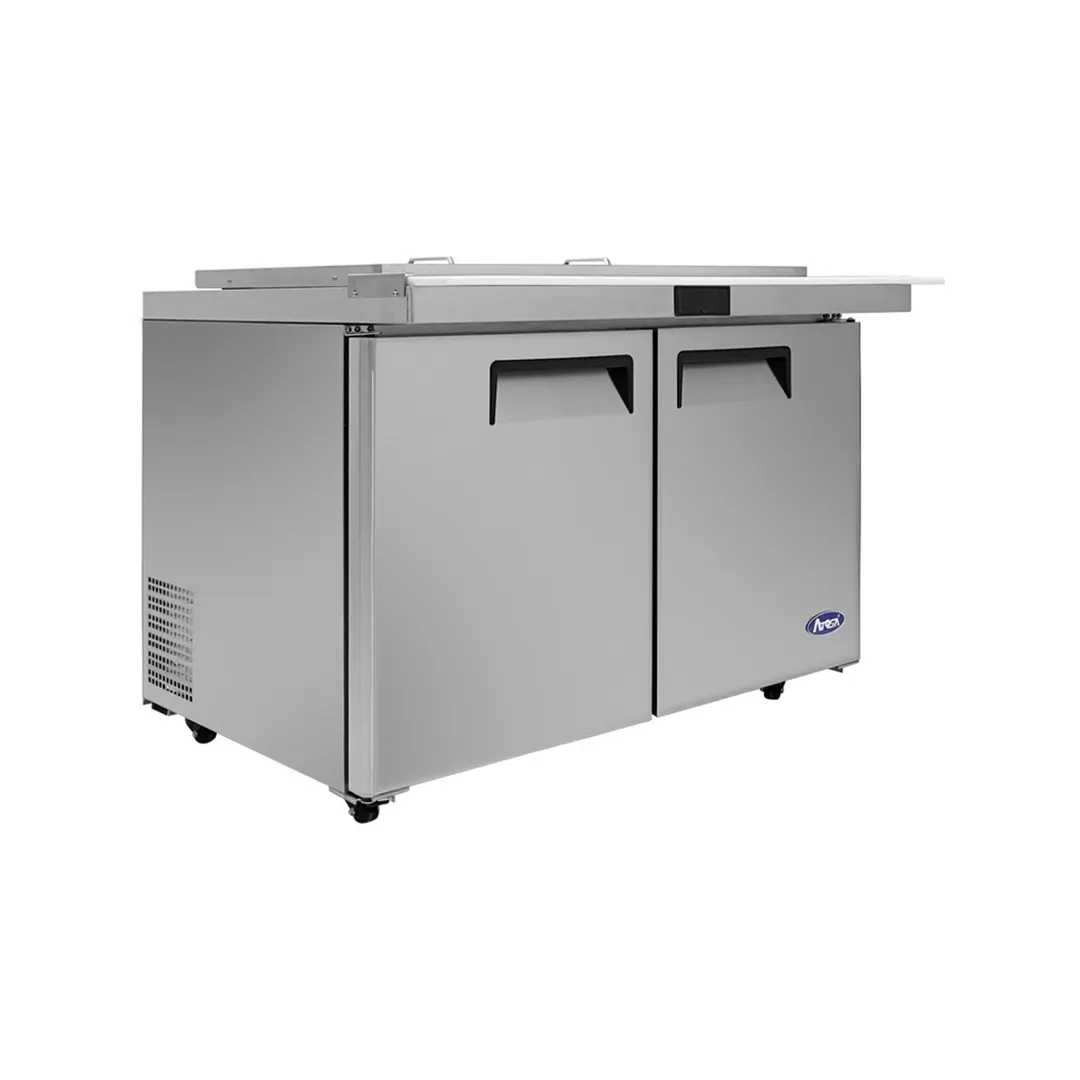 Atosa USA MSF8306GR-NTCV 48" 2-Door Mega Top Sandwich and Salad Prep Table, 18 Pans, Stainless Steel