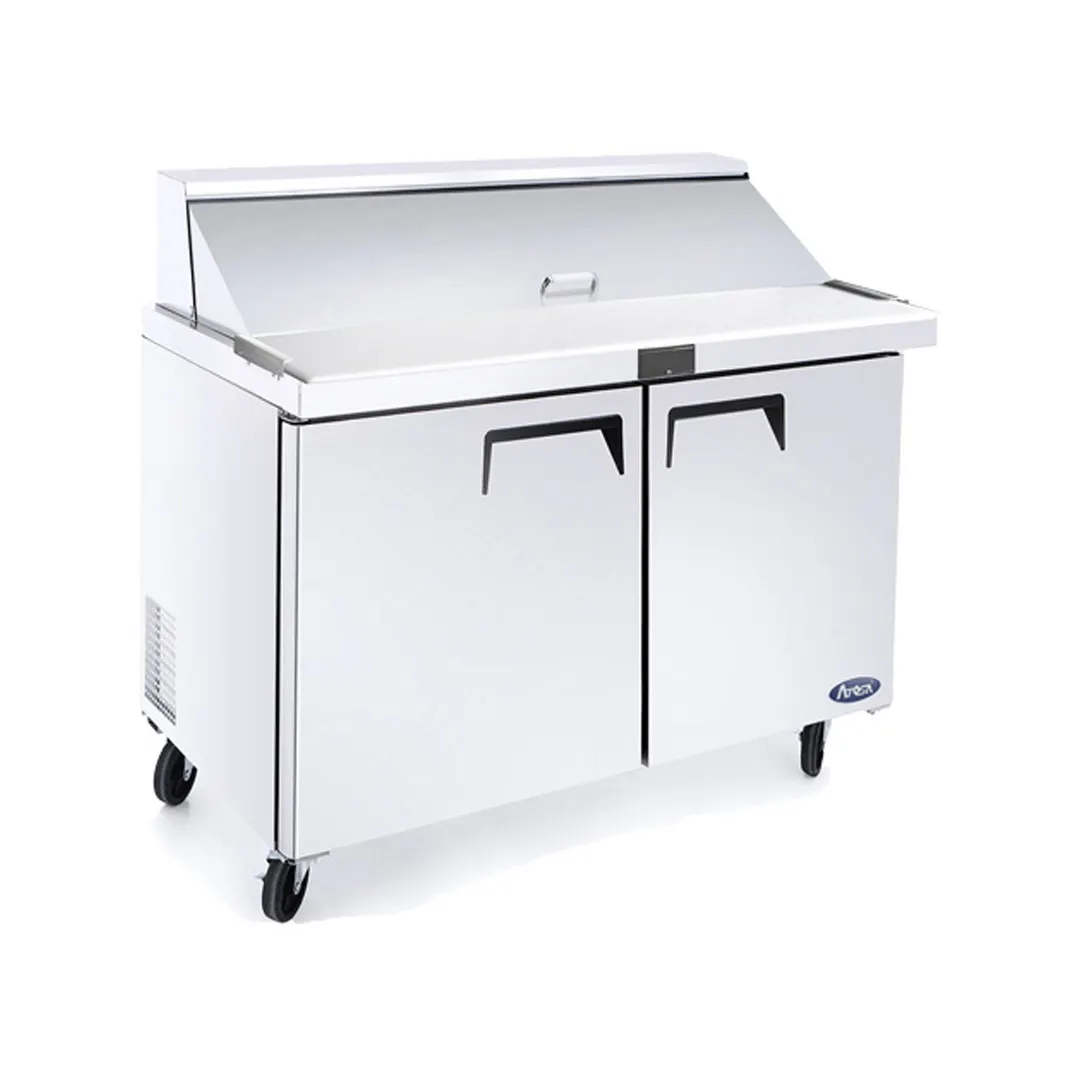 Atosa USA MSF8306GR 48" Two Section Mega Top Sandwich/Salad Prep Table w/ 2 Doors, 18 Pans