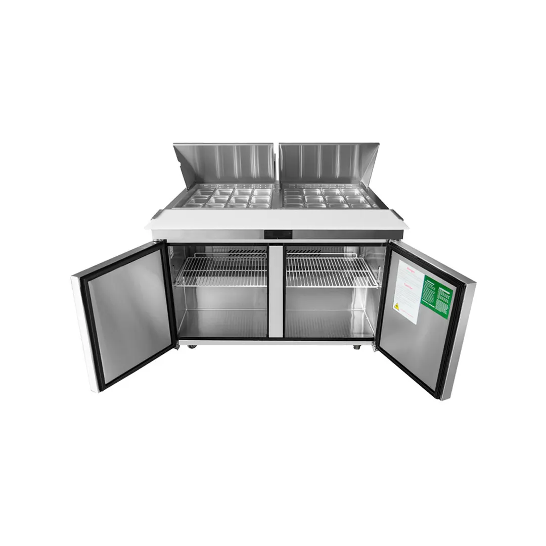 Atosa USA MSF8307GR 60" Two Section Mega Top Sandwich/Salad Prep Table w/ 2 Doors, 24 Pans