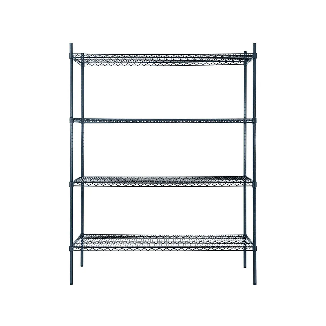 Atosa USA MWSSE244874 4-Shelf Slate Gray Epoxy Coated Shelving Kit w/ 74" Posts - 24" x 48"