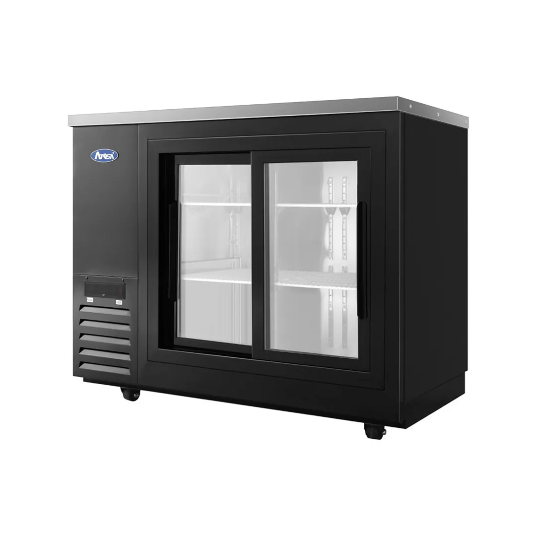 Atosa USA SBB48SGGRAUS2 48" Two Section Back Bar Cooler with Glass Door, 11.5 cu. ft.