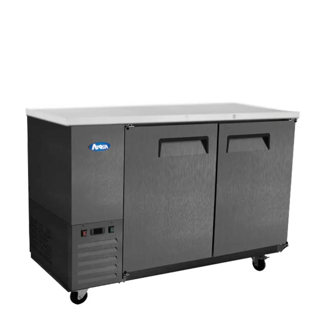 Atosa USA SBB59GRAUS2 57" Two Section Back Bar Cooler with Solid Door, 15.0 cu. ft.