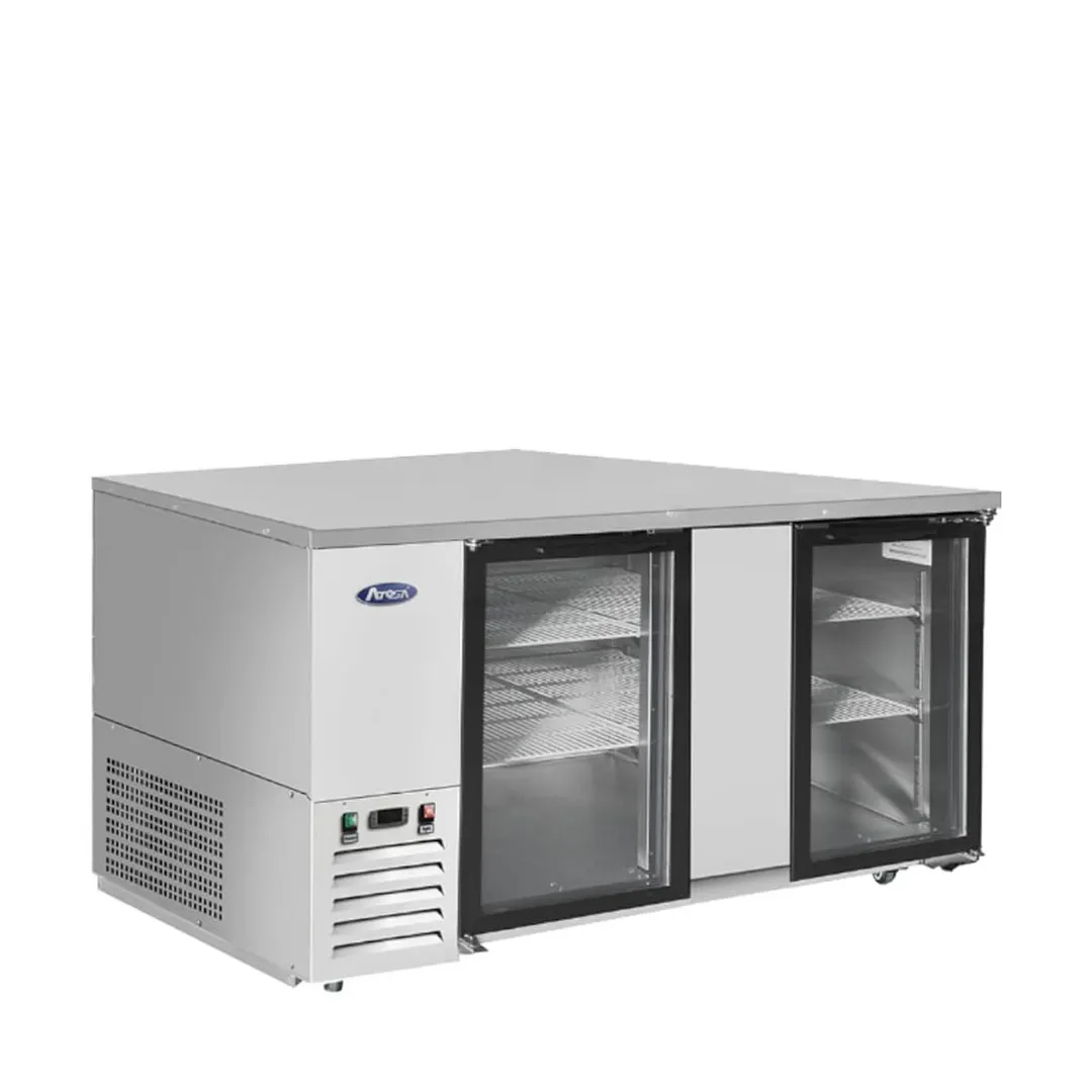 Atosa USA SBB69GGRAUS1 68" Two Section Back Bar Cooler with Glass Door, 18.6 cu. ft.