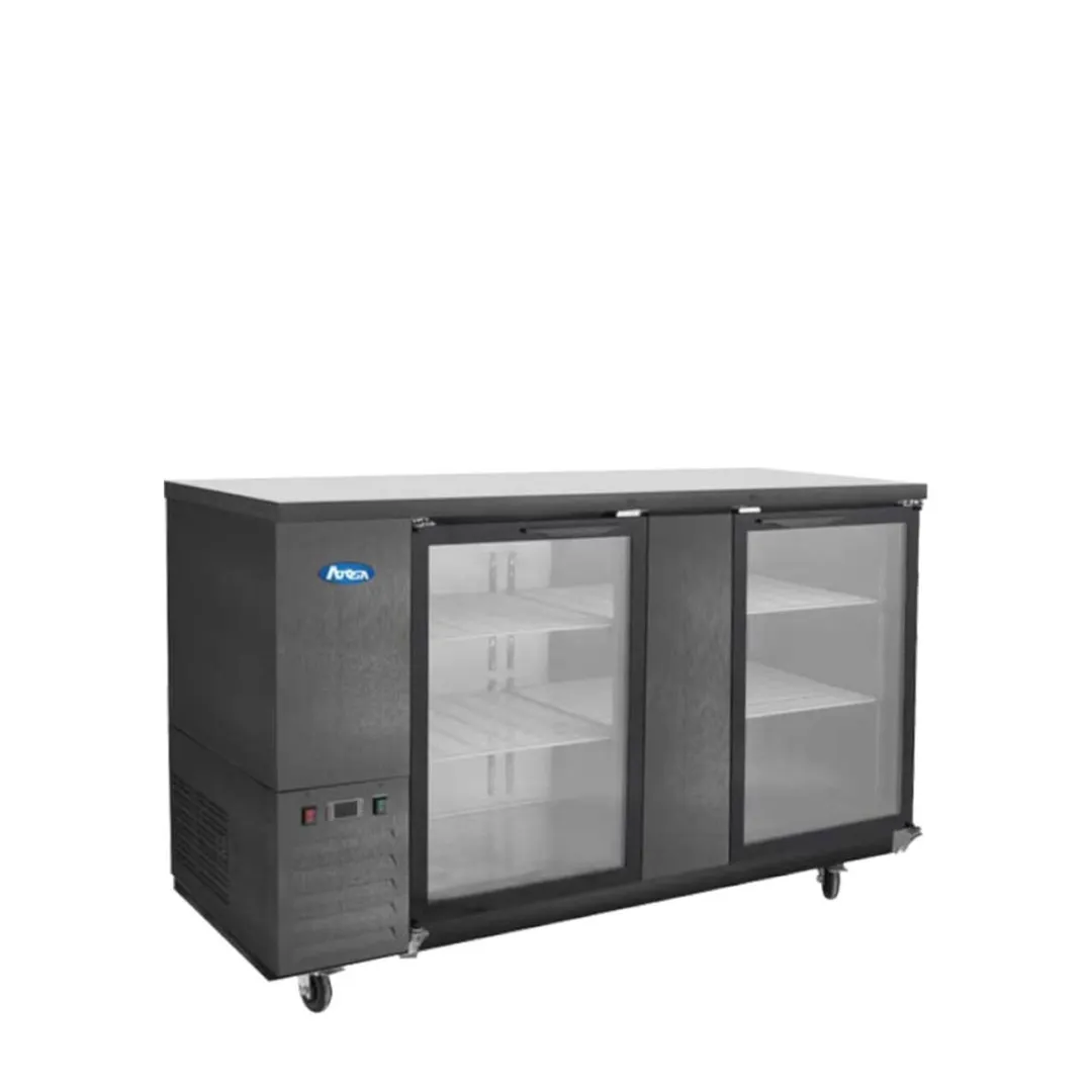 Atosa USA SBB69GGRAUS2 68" Two Section Back Bar Cooler with Glass Door, 18.6 cu. ft.