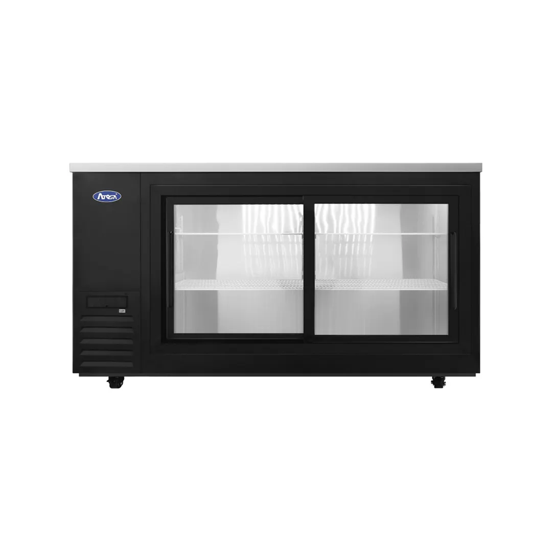 Atosa USA SBB69SGGRAUS2 68" Two Section Back Bar Cooler with Glass Door, 18.6 cu. ft.