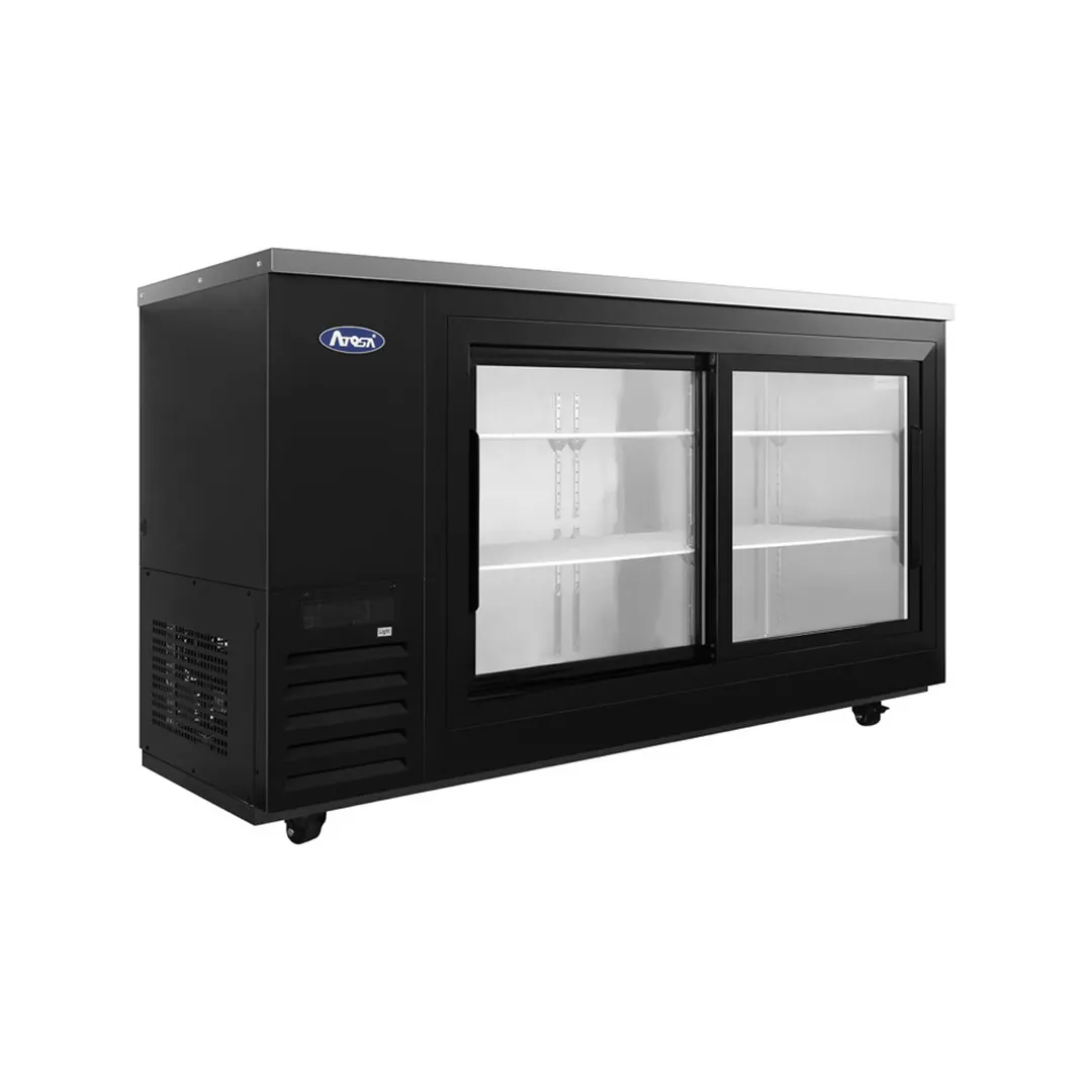 Atosa USA SBB69SGGRAUS2 68" Two Section Back Bar Cooler with Glass Door, 18.6 cu. ft.
