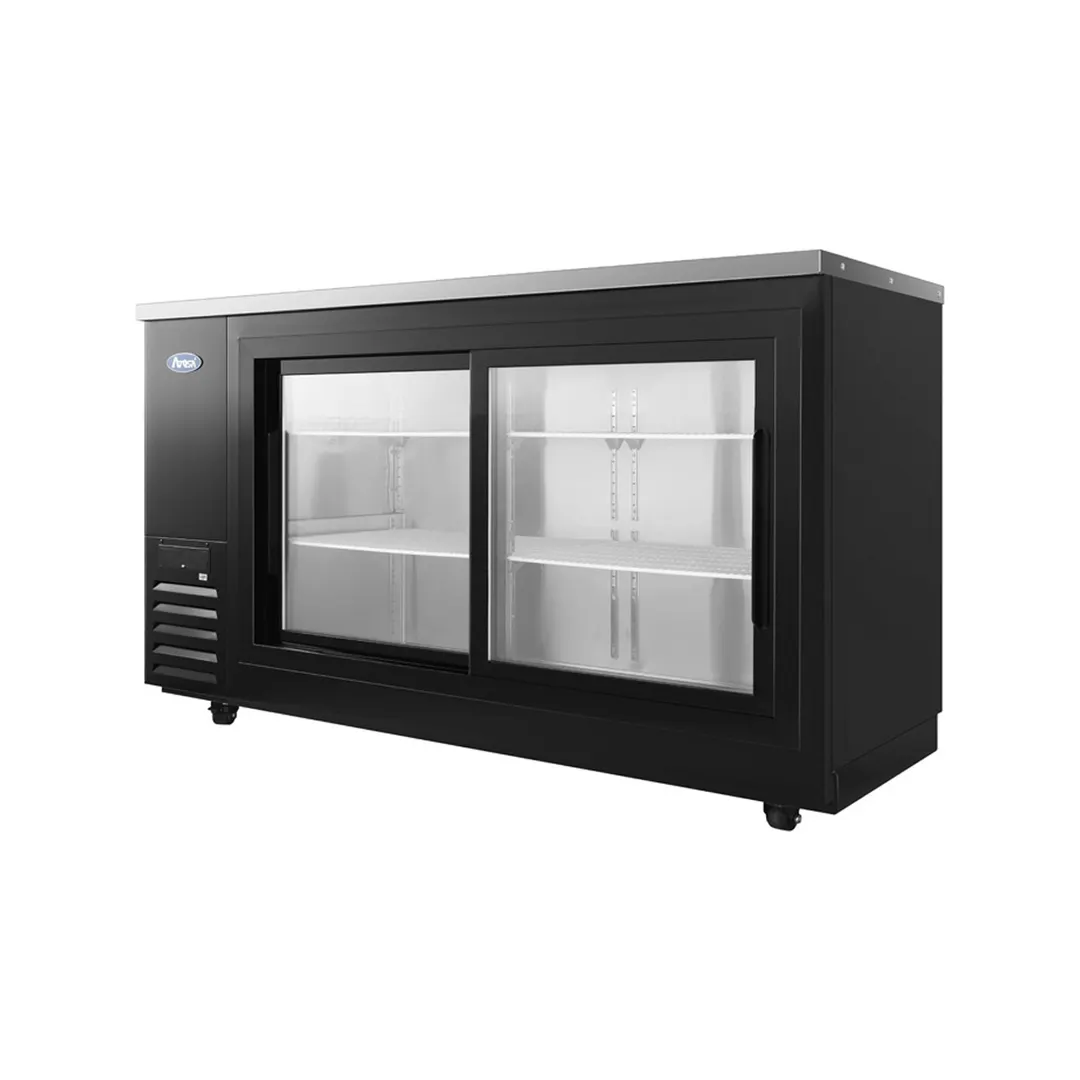 Atosa USA SBB69SGGRAUS2 68" Two Section Back Bar Cooler with Glass Door, 18.6 cu. ft.