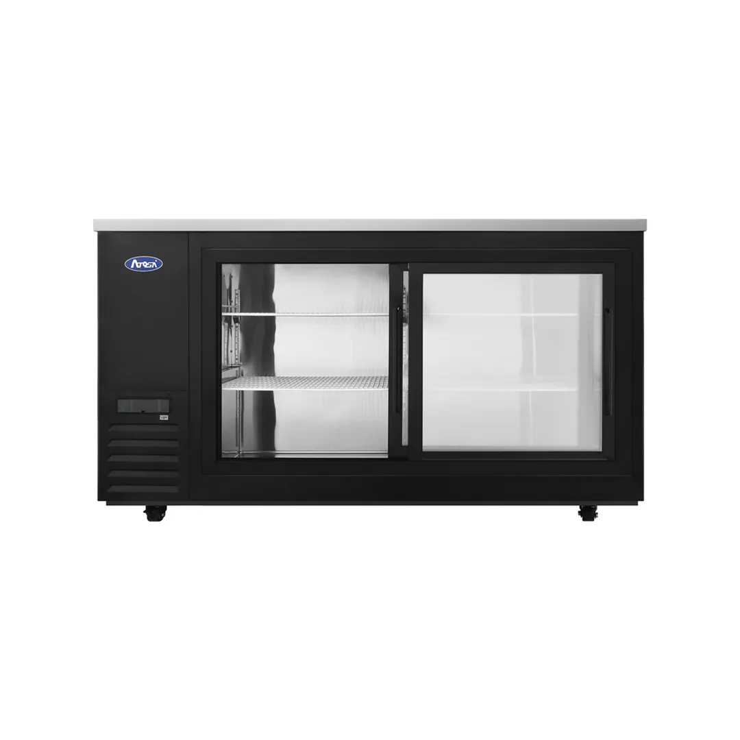 Atosa USA SBB69SGGRAUS2 68" Two Section Back Bar Cooler with Glass Door, 18.6 cu. ft.