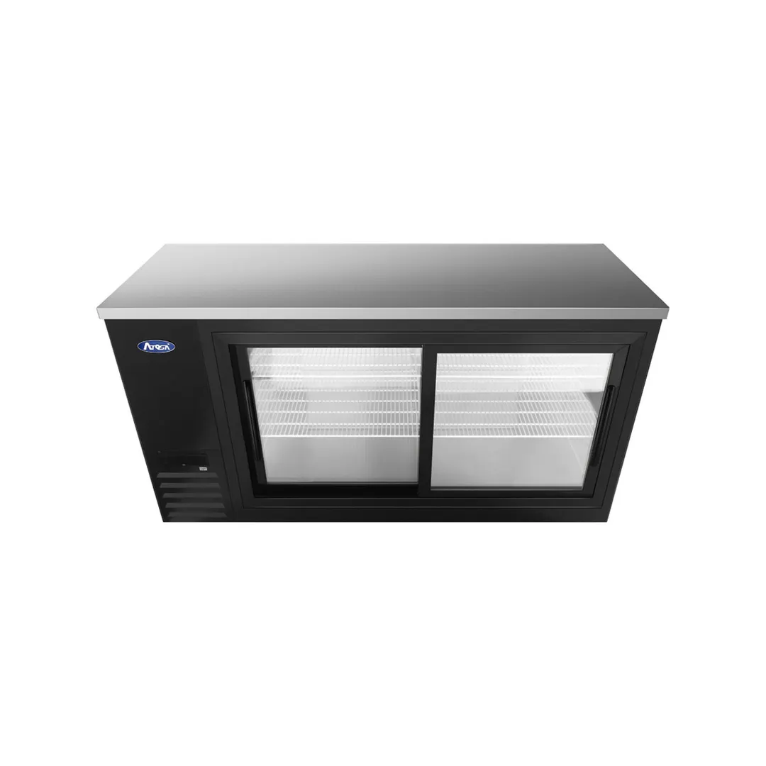 Atosa USA SBB69SGGRAUS2 68" Two Section Back Bar Cooler with Glass Door, 18.6 cu. ft.