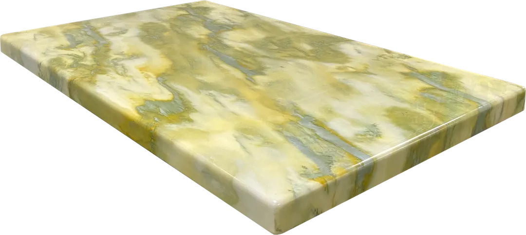ATS ATR3045-Y/G Rectangle Resin Restaurant Table Top, 30" x 45", Two-Tone Yellow/Green