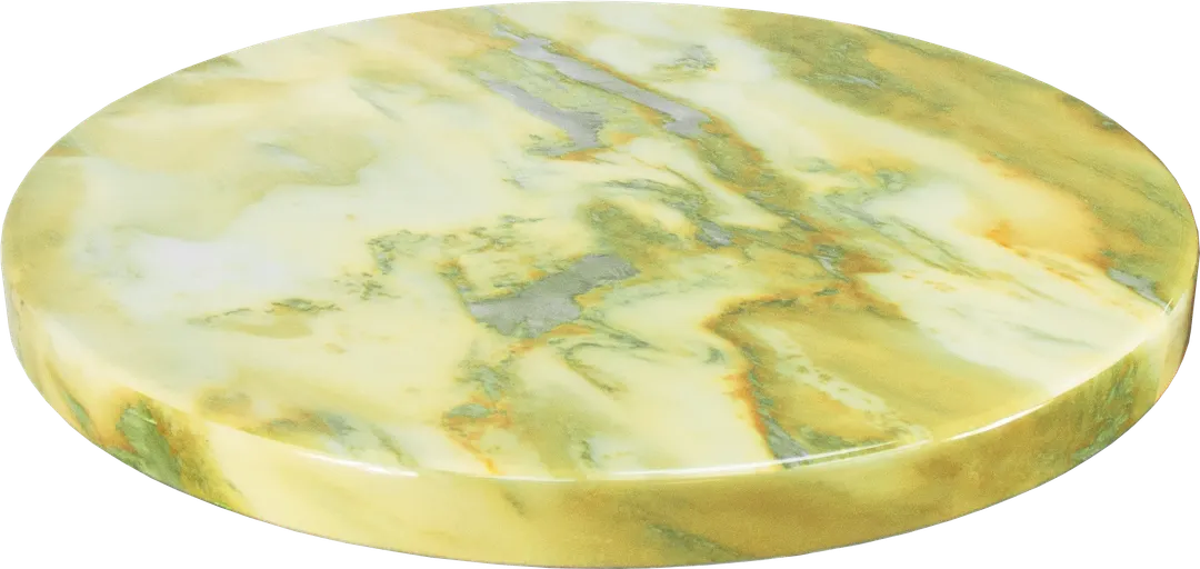 ATS ATR36-Y/G Round Resin Table Top, 36" Dia., 2" Drop Edge, Two-Tone Yellow/Green