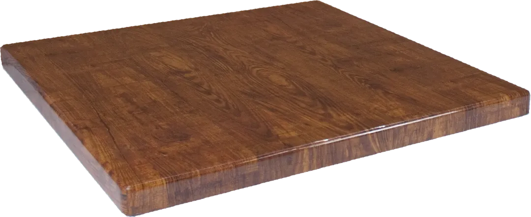 ATS ATR3636-VTW 36x36 Square Resin Table Top, Vintage Walnut Finish, 3/4 Core, 2 Drop Edge