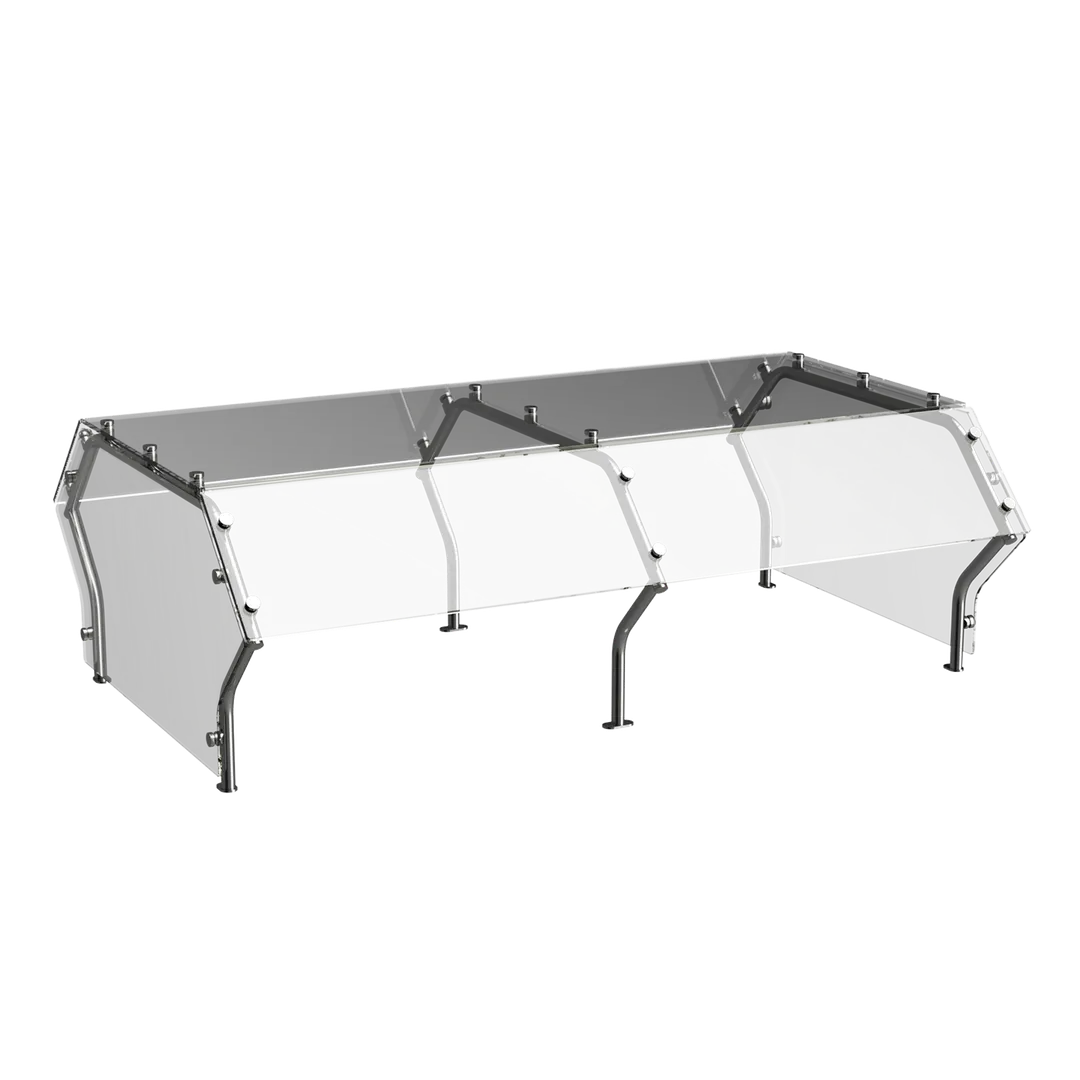 Atlas Metal CSG-2M Custom Sneeze Guard, 36-1/8"W, Double-Sided, Self-Service