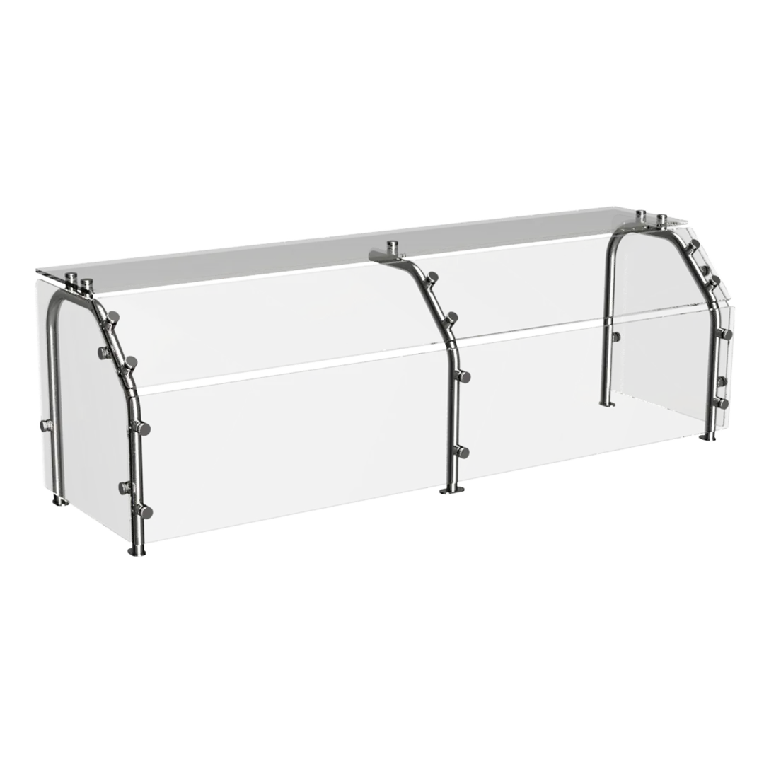 Atlas Metal CSG-4A Custom Sneeze Guard, 63-5/8"W, Single-Sided, Full-Service