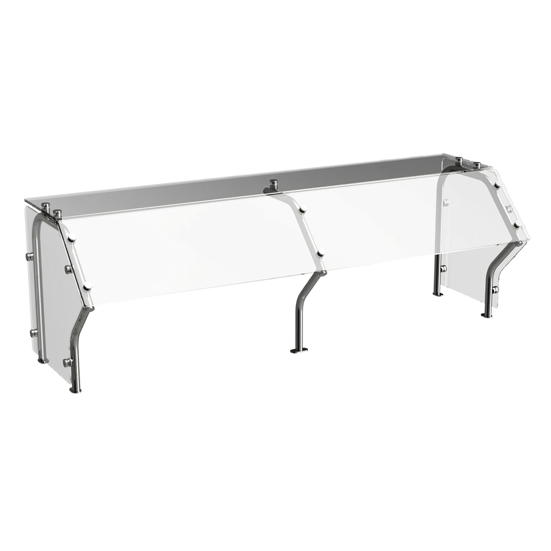 Atlas Metal CSG-6J Custom Sneeze Guard, 90-1/8"W, Single-Sided, Self-Service