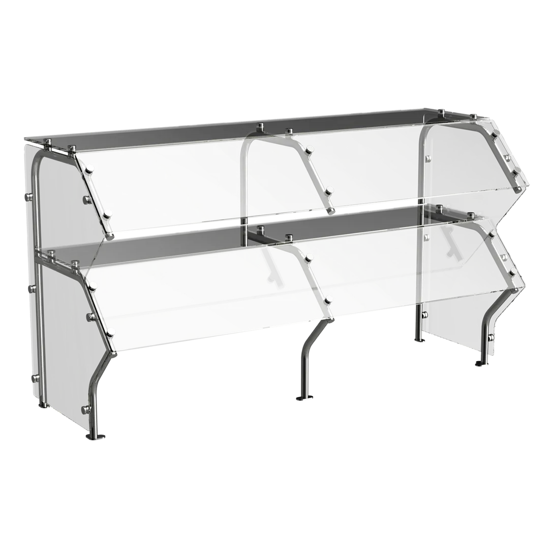 Atlas Metal CSG-6N Custom Sneeze Guard, 90-1/8"W, Double-Deck, Single-Sided