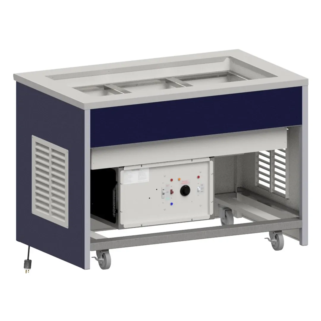 Atlas Metal INFHC-3 50" Mobile Hot/Cold Unit, (3) 12" x 20" pan capacity