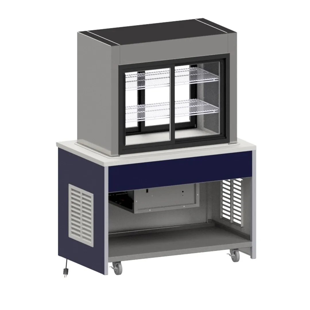 Atlas Metal INFPT-4 64" Mobile Cold Food Pass Through Unit w/ Open Cabinet Base