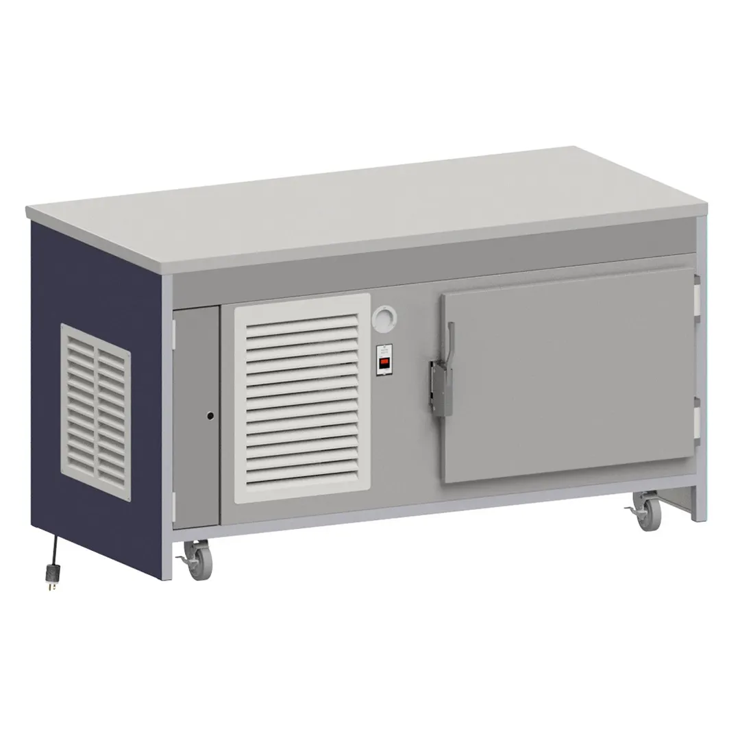 Atlas Metal INFTR-5 77" Mobile Solid Top Unit with Refrigerated Base, (15) Pan, 10.0 cu. ft.