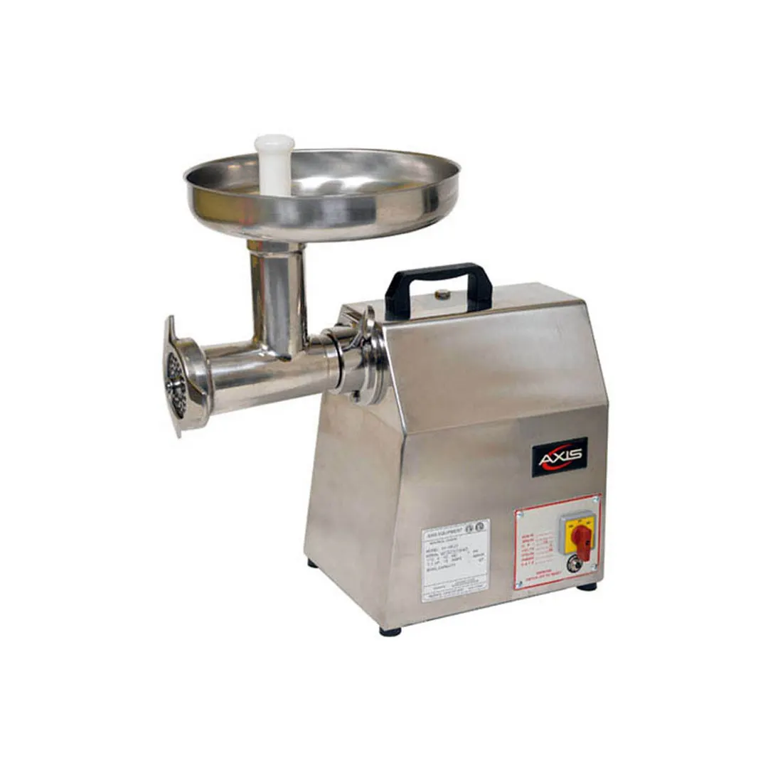 Axis AX-MG22 Bench Electric Meat Grinder, 1.5 HP Motor, 530 lbs/hr, 170 RPM, 115V, #22 Hub, Forward/Reverse Switch
