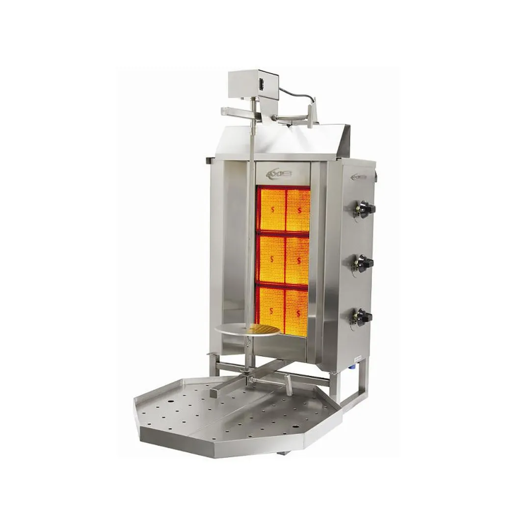 Axis AX-VB3 39" Gas Gyro Machine/Vertical Broiler with (3) Infrared Burners, 88 lbs Capacity, 34.140 BTU
