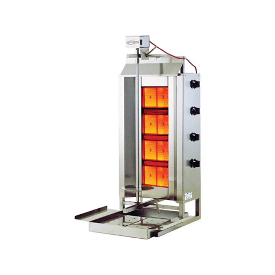 Axis AX-VB4 46" Gas Gyro Machine/Vertical Broiler w/ (4) Infrared Burners, 176 lbs Capacity, 44.382 BTU